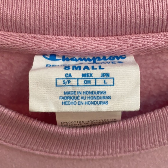 pink CHAMPION reverse weave sweatshirt size small - Picture 3 of 5